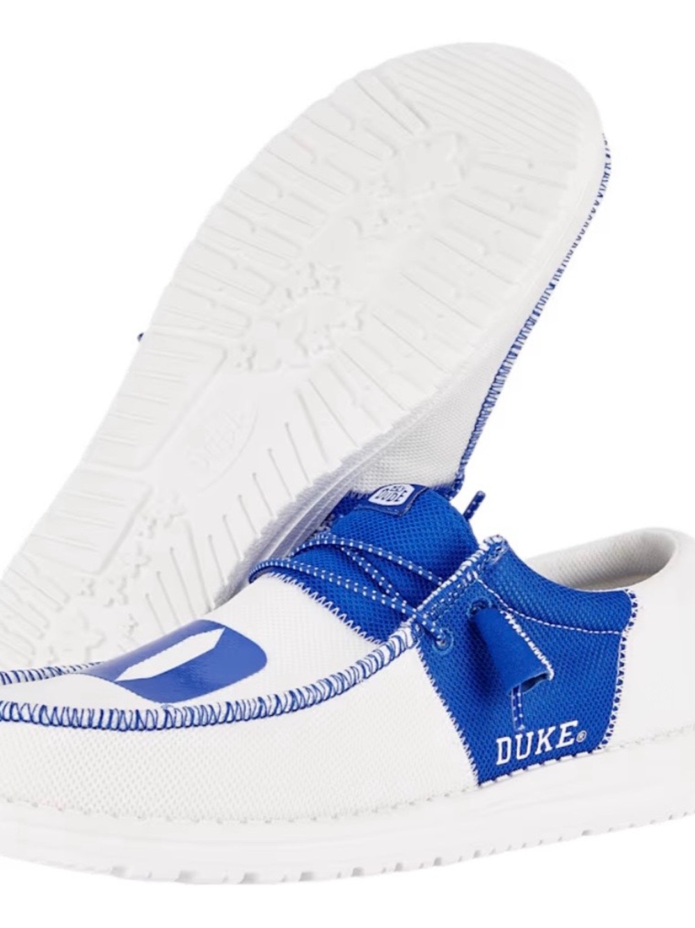 Hey Dude Men’s White and Blue Duke Slip-On Loafers Size 13 NEW